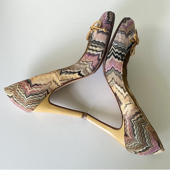 MISSONI Multicolored Chevron Pattern Pumps Shoes - Picture 7 of 16
